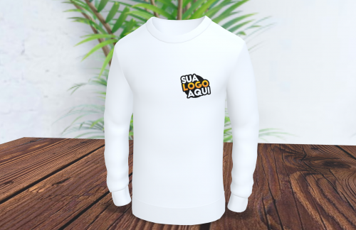 CAMISETA EM POLIESTER / SUBLIMAÇÃO/ M. LONGA BRANCA/ TAM. G