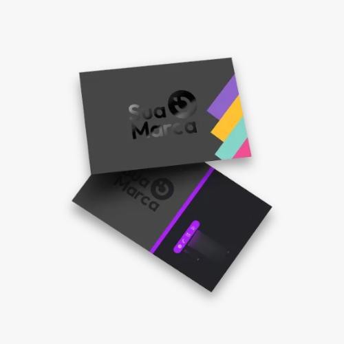 CARTÕES DE VISITA COUCHÊ 300G  VERNIZ LOCALIZADO FRENTE E VERSO - 4X4 - 1000unid