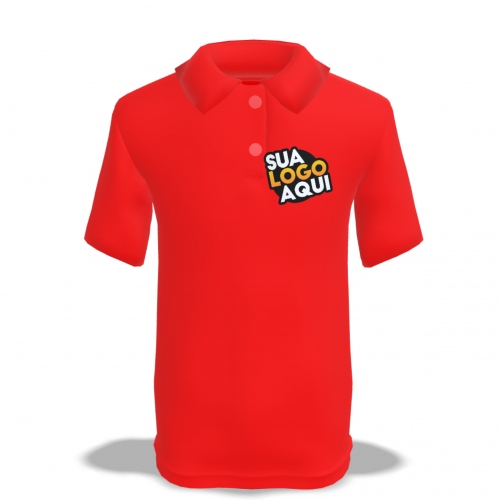 CAMISETA GOLA POLO - DTF TÊXTIL  VERMELHA - TAM. INFANTIL