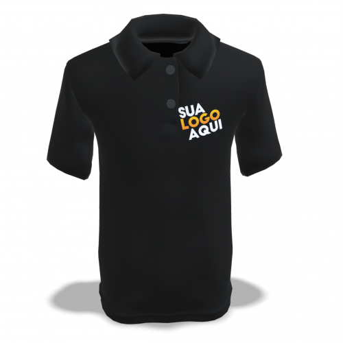 CAMISETA GOLA POLO - DTF TÊXTIL  PRETA - TAM.XG