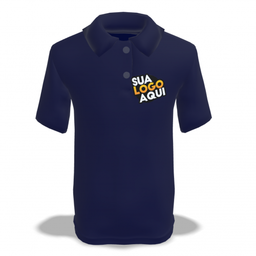 CAMISETA GOLA POLO - DTF TÊXTIL  AZUL MARINHO - TAM.XG