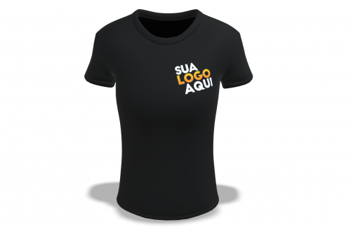 CAMISETA BABYLOOK / DTF / PRETA DRY FIT - TAM. 'P'