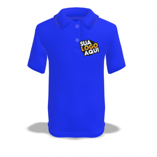 CAMISETA GOLA POLO - DTF TÊXTIL  AZUL ROYAL - TAM.EXG