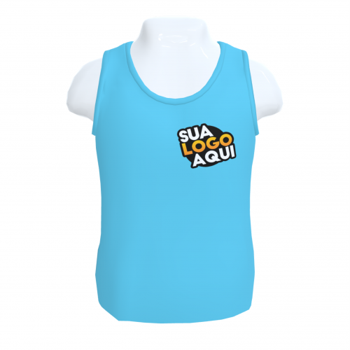 CAMISETA REGATA / DTF TÊXTIL  AZUL TURQUEZA - TAM. 'M'