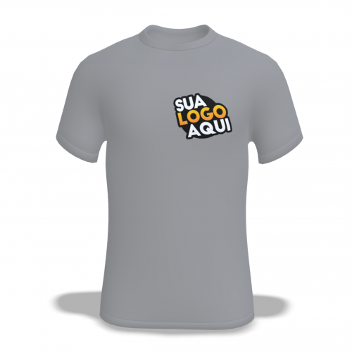 CAMISETA EM POLIESTER / SUBLIMAÇÃO/ CINZA CHUMBO/ TAM. INFANTIL 1a12 anos