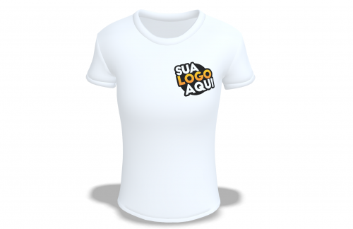 CAMISETA BABYLOOK / SUBLIMAÇÃO /BRANCA - TAM. 'P'